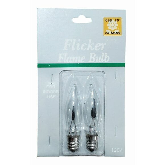 3 New Flicker Flame Bulbs 2 Pk Christmas Replacement 120V Candelabra Base VTG - Picture 3 of 6